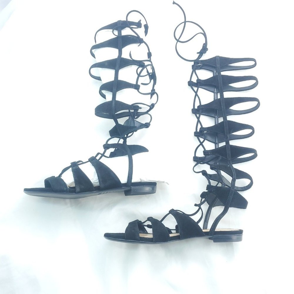 Schutz Womens Black Leather Open Toe Violetta Gladiator Sandals Size 6B